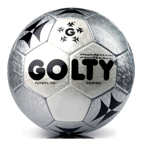 Balon Futbol Profesional Golty Magnum Cosido Mano N.4 Color Gris