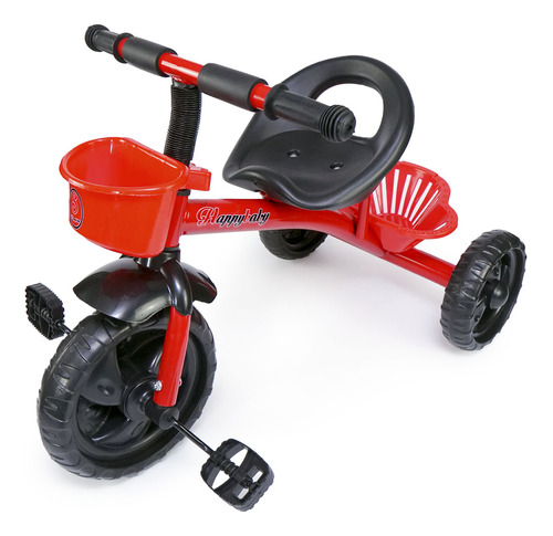 Triciclo Infantil Crianças Com Cesto E Pedal Ferro MC920 Vermelho