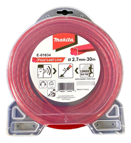 Nylon Estriado Rojo 2.7mm 30m Makita E-01834