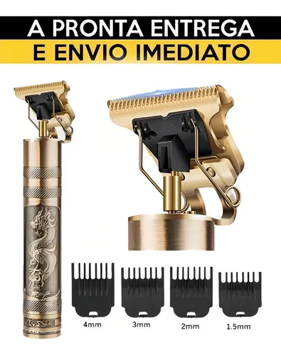 comprar Barbeador Elétrico Pézinho Cabelo Peito Perna Pelos De Barba Cor Dragão Dourada 110V\u002F220V
