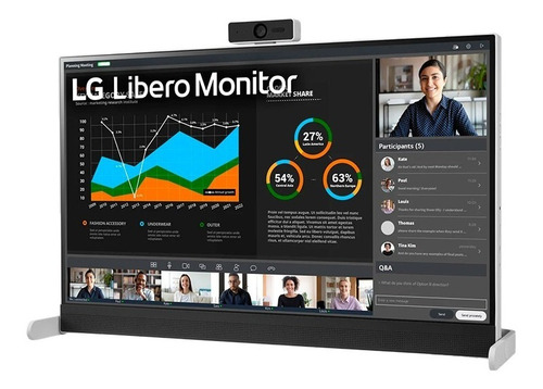 Monitor LG Libero Qhd 27 27bq70qc Con Web Cam Desmontable