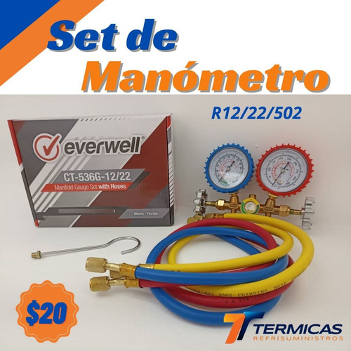 Set De Manometro Con Manguera 36  R12/22/502