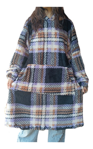 Pijama Buzo Manta Mujer Capucha Abrigo Talles Especiales Xxl