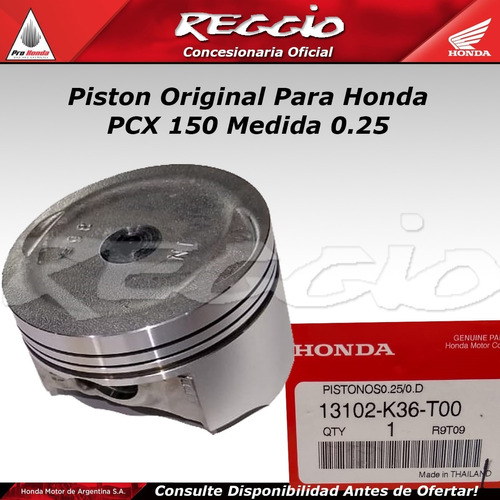 Piston Original Para Honda Pcx 150 Medida 0,25 - Reggio
