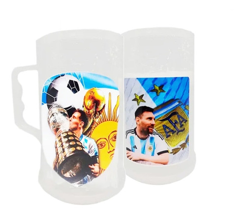 Set X2 Vaso Chop Jarra Gel Refrescante Futbol Argentina 1 L