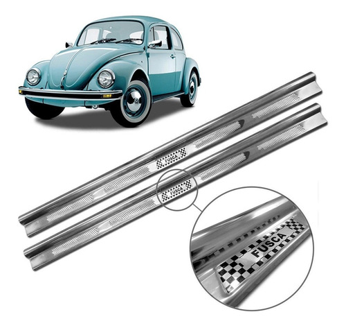 Imagem 1 de 5 de Friso Soleira Porta Fusca Todos Aço Inox Original Estribinho