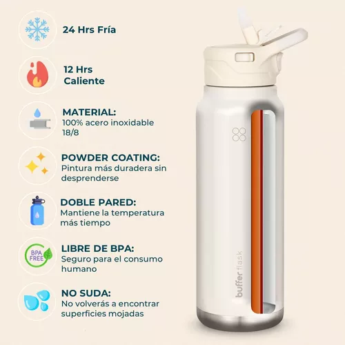Termo Liquidos, Capacidad 1 Litro, Libre BPA, Acero Inoxidable, Antigoteo