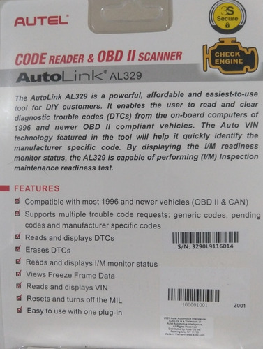 Imagen 2 de 3 de Escáner Automotriz Autel Al329