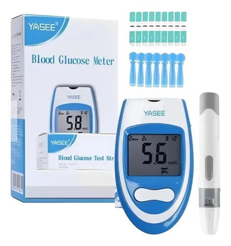 Glucometro Digital Yasee Kit 50+50 Tiras Puntas Medidor Gluc