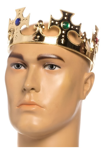 Coroa Rei Dourada Plástico Regulável - Cor Dourado