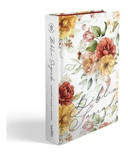 Bíblia Com Letra Gigante Com Harpa | Floral Aquarela, De Bíblia., Vol. 1. Editora Sankto, Capa Dura Em Português, 2022