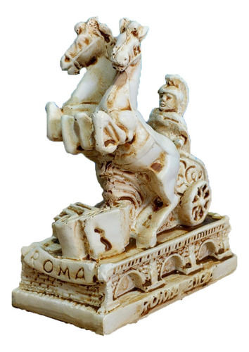 Carro De Caballo Con Figura De Escultura De Soldado Romano