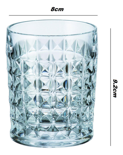 Vaso Labrado Para Whisky Refresco O Agua 240ml Pack 6