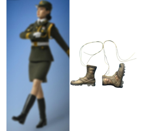 Botas De Trabajo Con Tacón Bajo Y Botines A Escala 1/6 Para