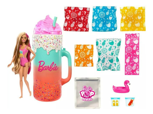 Barbie Pop Reveal 15 Sorpresas. Vaso Expulsador Mattel (Usado)