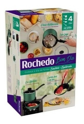 Conjunto De Panelas Antiaderentes Rochedo Bom Dia C/ 4 Peças | Frete grátis Conjunto De Panelas Antiaderentes Rochedo Bom Dia C/ 4 Peças | Frete grátis