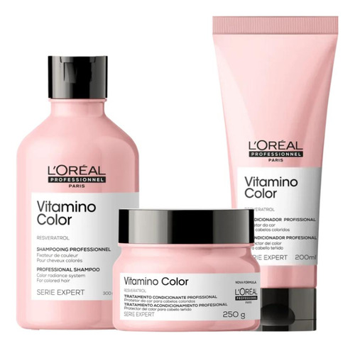 Kit Loreal Vitamino Color Resv Sh300ml+cond200ml+masc250gr