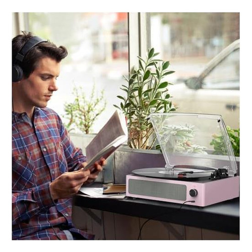 Jugador De Discusión De Vinilo Con Altavoces Giradrones Para