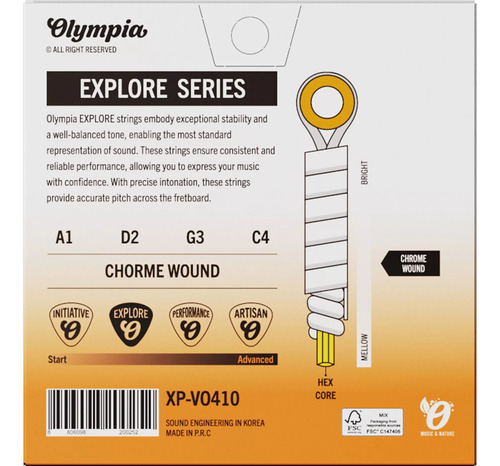 Set Cuerdas Para Viola Olympia Xp-vo410 Medium 4/4