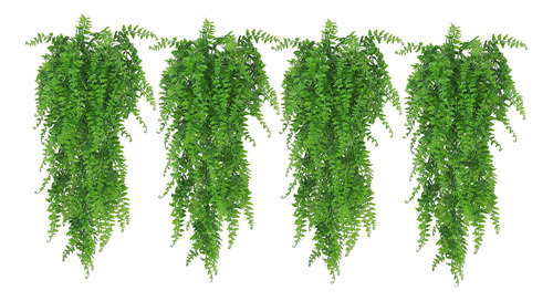 Helecho Artificial Planta,4 Piezas Largo Colgantes Ferns