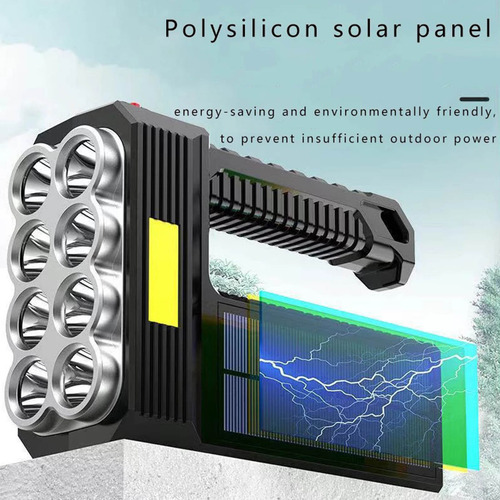 Linterna Portátil Recargable N De 8 Led Con Cob Sidel 7632