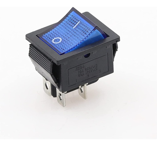 Interruptor Basculante Kcd4 On-off / 20a 125vac Azul 4 Pin