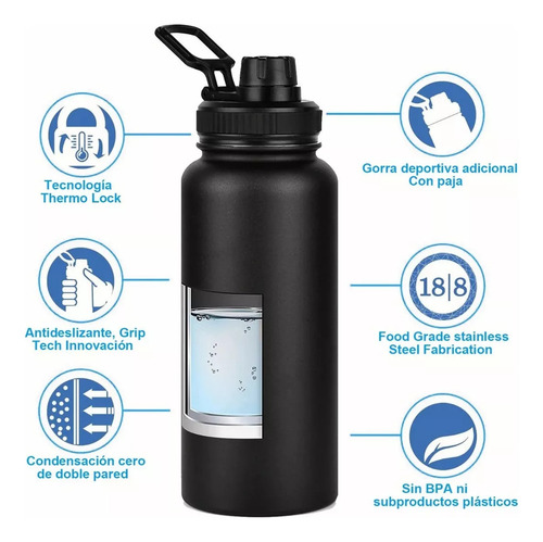 Botella Agua Fría Caliente 1.2 L Termo Acero Inoxidable X1