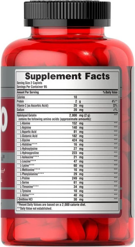 Imagen 2 de 2 de Amino Acids 1000 190 Tabletas Puritan's Pride