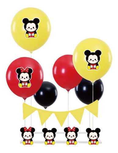 Pedestal Base Con Globos Temática Minnie Mickey Mouse