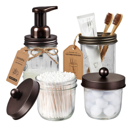 Conjunto De Accesorios De Bao Mason Jar (4 Paquete) - Dispen