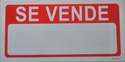 Letrero De Se Vende Señalamiento 20 X 40cm Rojo Multiusos