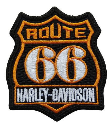 Parche Bordado Route 66 Harley Davidson Ruta 66 Color Naranj