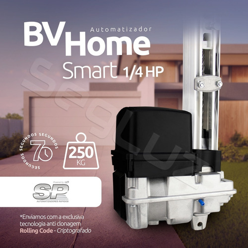 Imagem 2 de 7 de Kit Promocional Motor Portão Basculante Bv Home Smart Sp Ppa