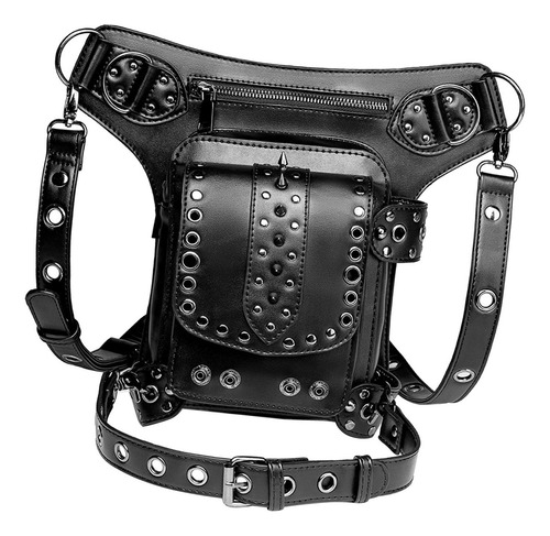 A Steampunk Riñonera Pu Cuero Satchel Cintura Riñonera