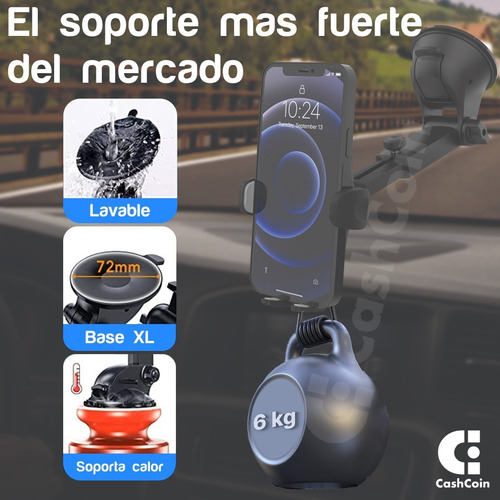 Imagen 4 de 10 de Soporte Celular Auto Parabrisas Tablero Torpedo 360 Sopapa