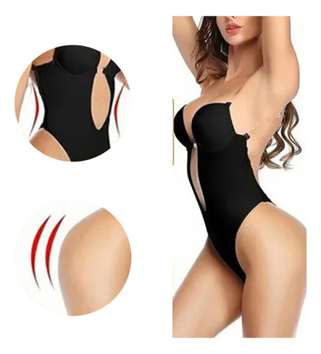 Body Shapewear Mujer Cuello En V Profundo Sin Espalda Correa
