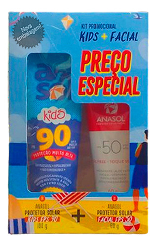 Kit Promocional Protetor Facial Fps50 + Protetor Kids Fps90