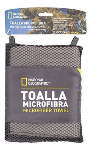 Toalla Deportiva National Geographic Microfibra Tng1002 M Color Gris Talla M