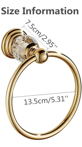 Anillo De Toalla De Cristal Dorado Baño Titular Toalla Mano