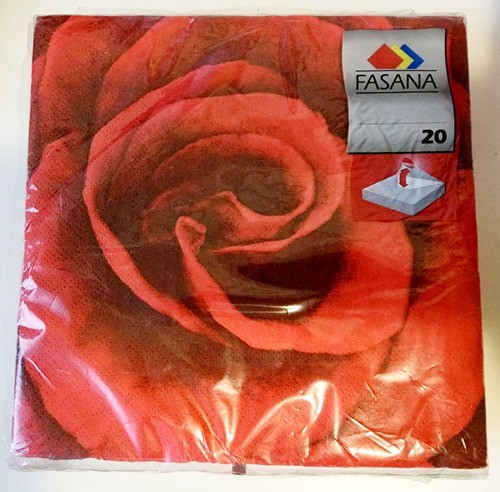 Servilletas Flor Roja 20 Unidades Fasana 33x33 Cm Promo