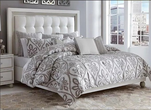 Combo Somier Colchón + Almohadas + Sábanas Y Acolchado