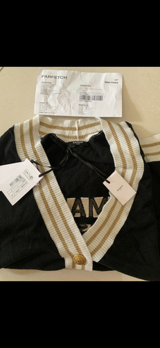Balmain Cardigan Com Detalhe De Botões Original Com Nota Fis
