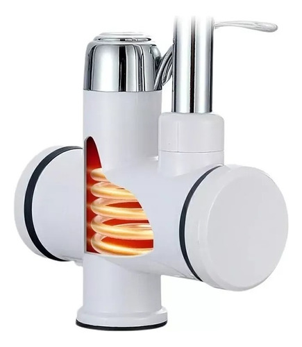 Llave Agua Caliente Eléctrico Lavaplatos Color Blanco