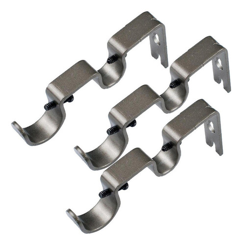 Soporte De Barra De Cortina Doble Gris De 6 Piezas De