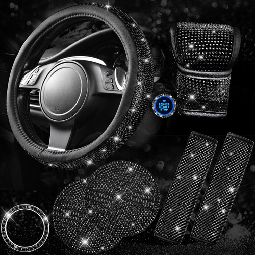 7 Accesorios De Coche Mujer, Funda Volante De Diamantes...