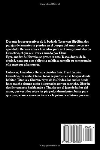 Sueño De Una Noche De Verano (spanish) Edition -.., De Shakespeare, Will. Editorial Createspace Independent Publishing Platform En Español