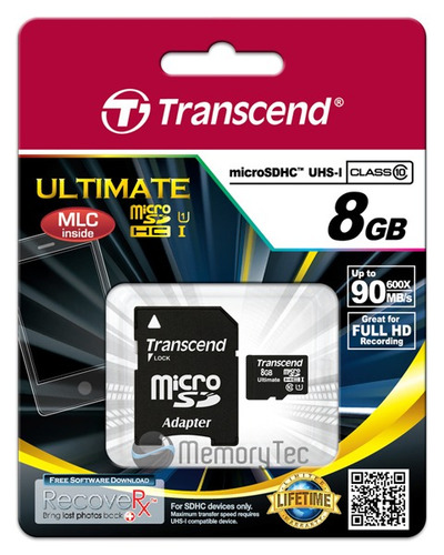 Cartão De Memória Transcend Microsdhc 8gb Classe 10 Ultimate