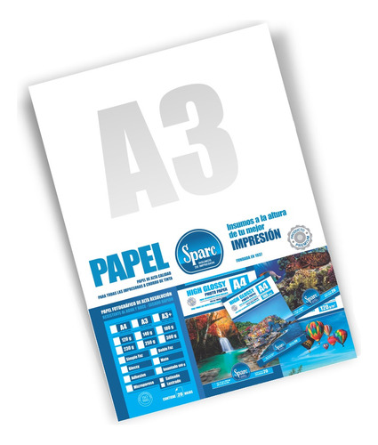 Papel Foto Premium A3 Doble Faz - 300grs Glossy - 20 Hojas