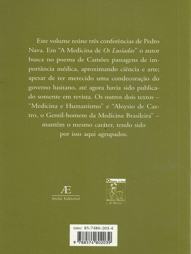 A Medicina De Os Lusíadas, De Nava, Pedro. Editora Ateliê Editorial, Capa Mole, Edição 1ª Edição - 2004 Em Português