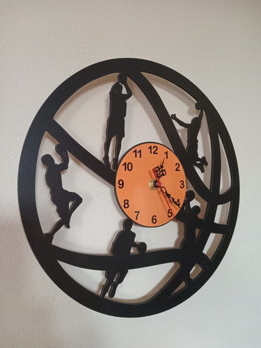 Reloj De Basquet Negro Naranja